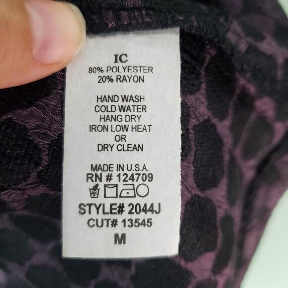 IC By Connie K Womens Purple Trumpet Sleeve Two Toned Jacket Size Medium 2044J - Picture 8 of 8